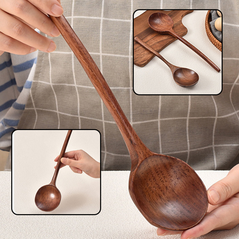 Home Cooking In Japanese - Lange steel houten ramenlepel Japanse keuken