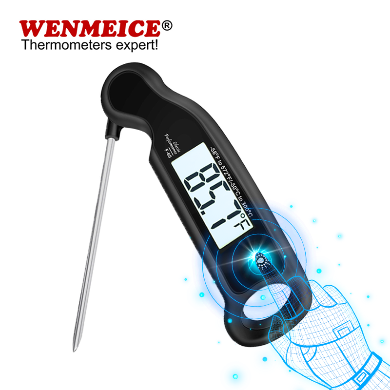 Home Cooking Reading - WENMEICE Digitale vleesthermometer Touchscreen met achtergrondverlichting,