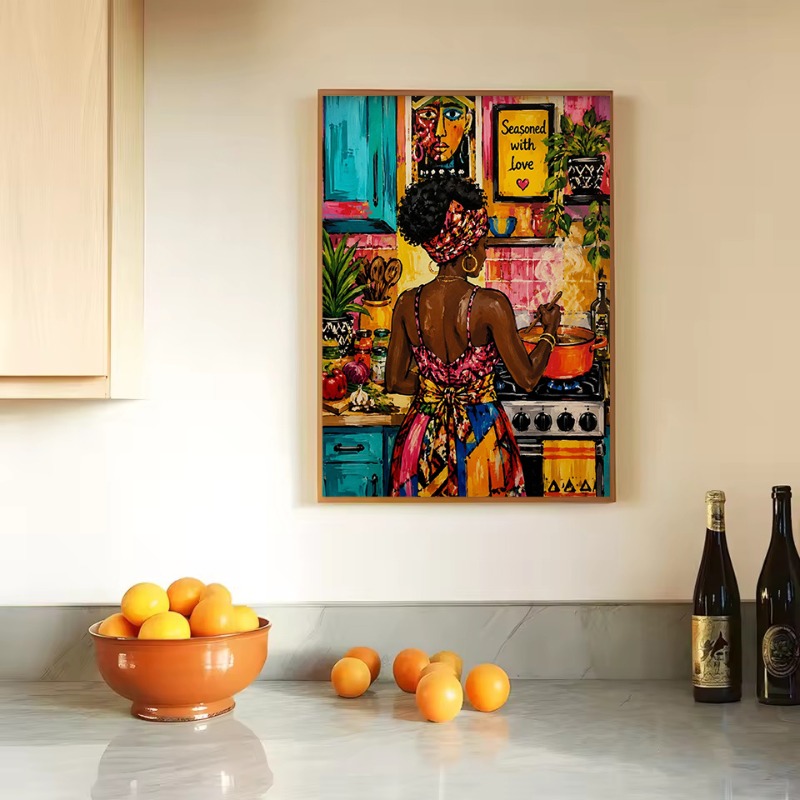 Kleurrijke Afro Pop Art Zwarte - Home Cooking Reading recensie en prijs