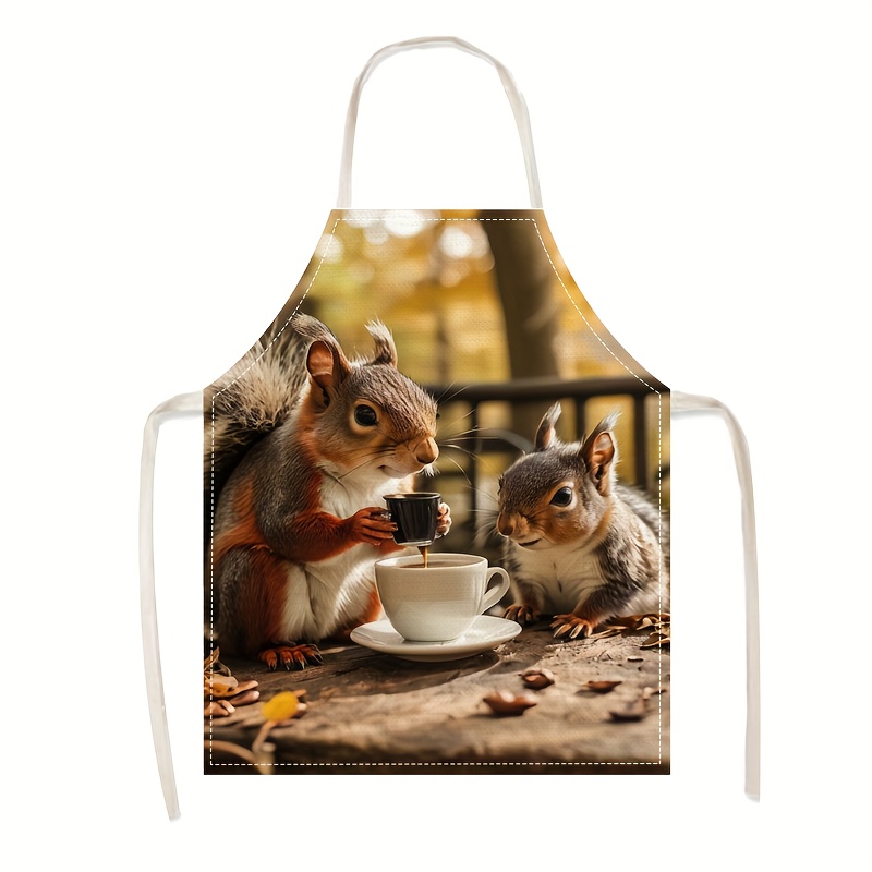 Linnen schort eekhoorn koffie  - Home Cooking Ideas recensie en prijs