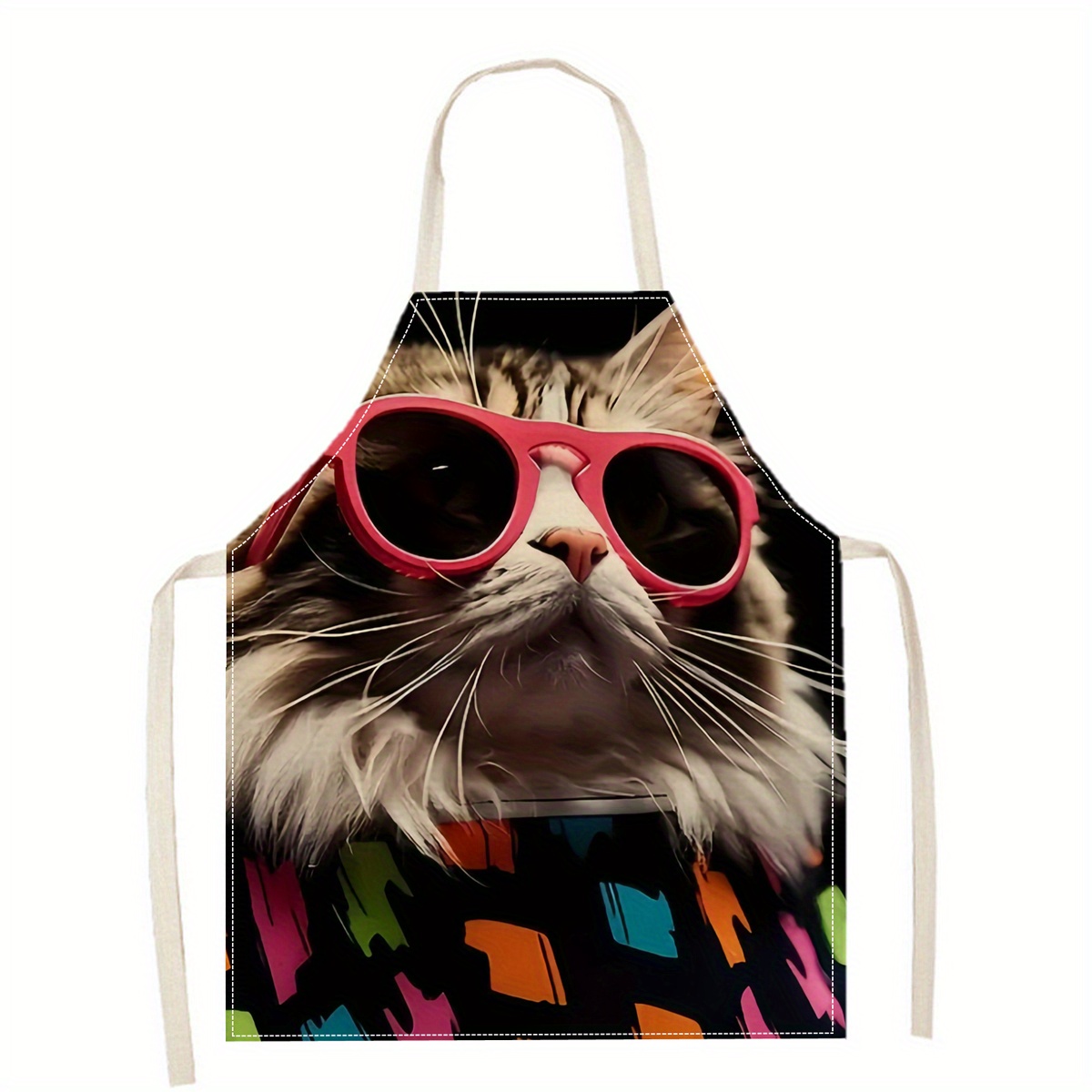 Linnen schort grappige kat zon - Home Cooking Ideas recensie en prijs